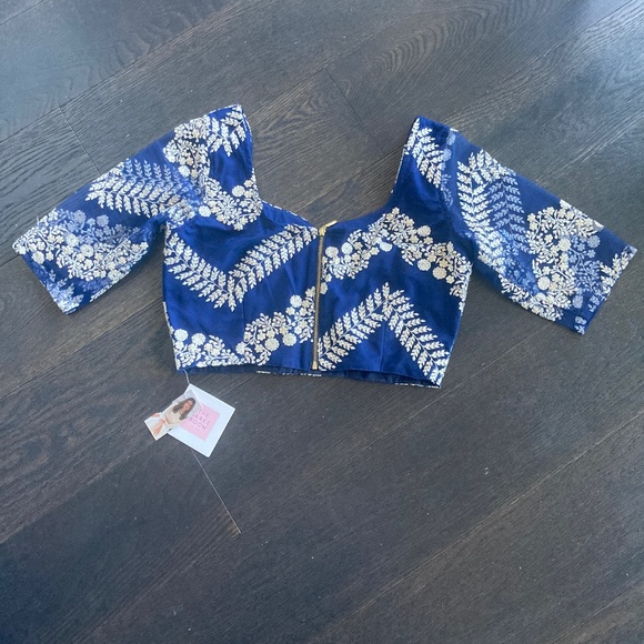 The Saree Room Navy Pari Blouse Size S - Picture 2 of 2